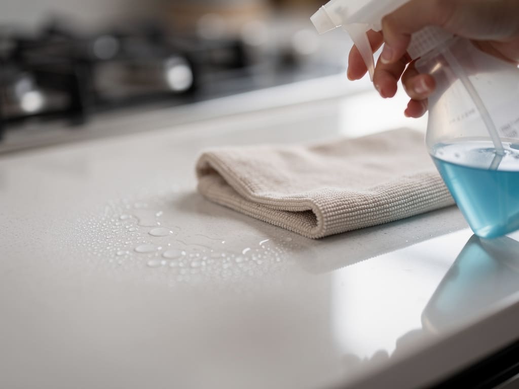Pulizia profonda di un piano cucina